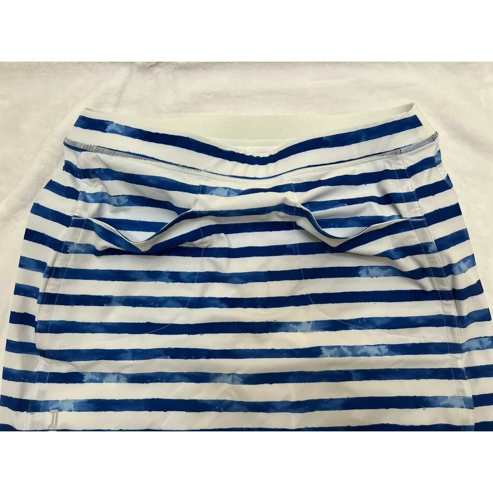 RLX Ralph Lauren Small Golf Tennis Skirt Skort Blue / White Striped - Picture 3 of 10